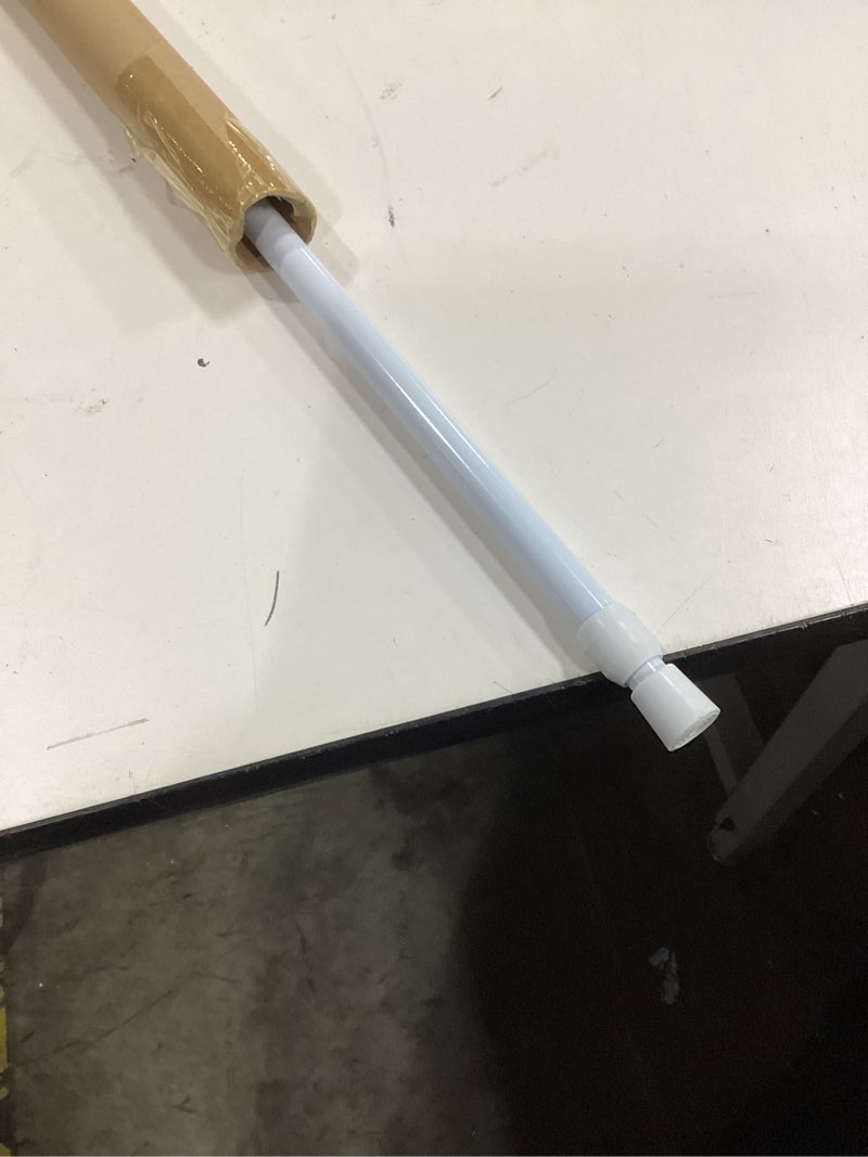 Condition photo showing As Is for AIZESI Tension Curtain Rod Adjustable Spring Tension Rods for Windows 28 to 48 Inch, No Drilling, 7/8" Diameter, White Curtain Rod, Small Shower Curtain Rod for Bathroom, Doorway, Closet, Kitchen White 28" to 48"-1Pcs
