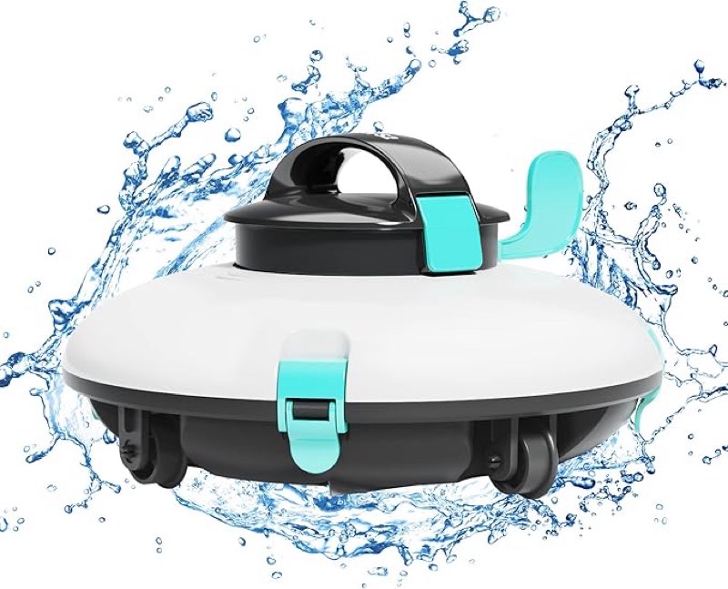 lydsto cordless robotic pool cleaner, automatic pool vacuum, dual-motor, stronger power suction, self-parking, ideal for inground or above ground pools green