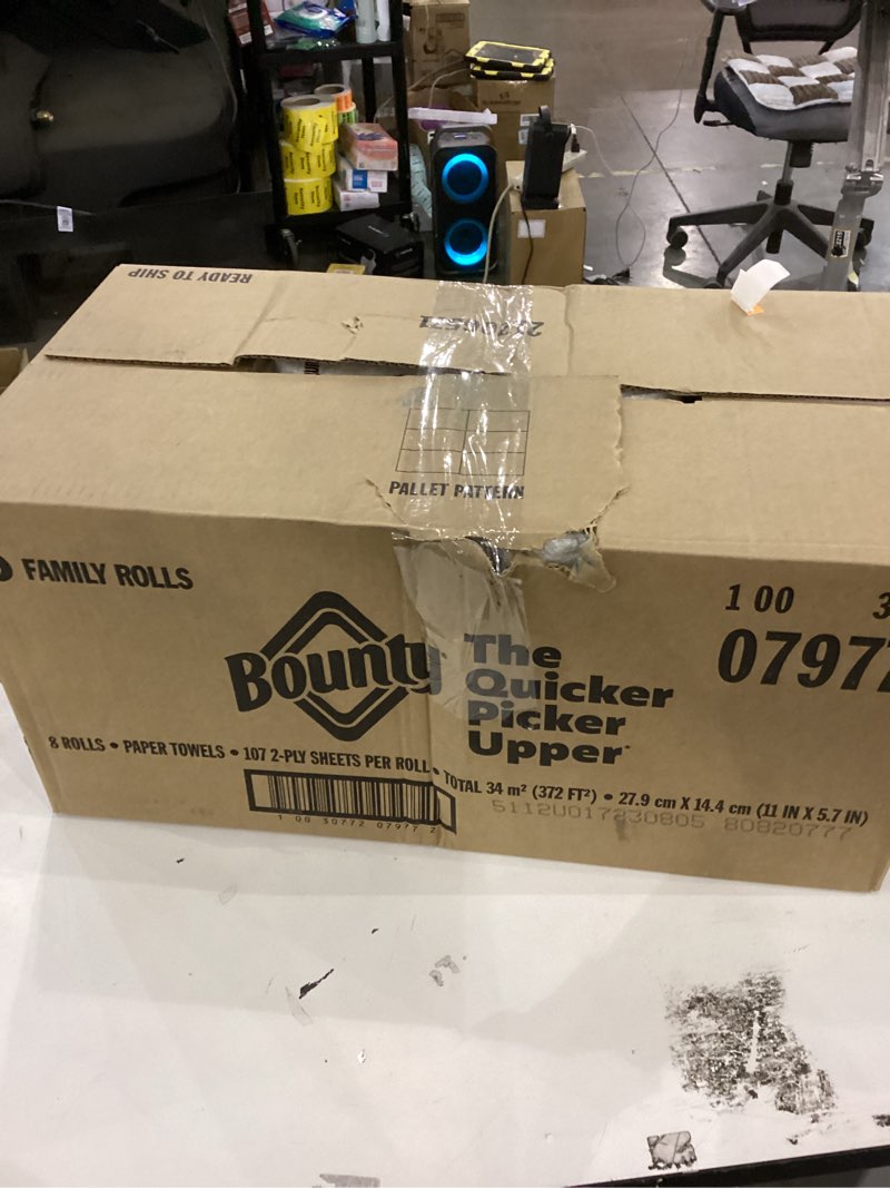 Condition photo showing New/Like New for Bounty Quick-Size Paper Towels, White, 8 Family Triple Rolls = 27 Regular Rolls 141 Sheet (Pack of 8) White