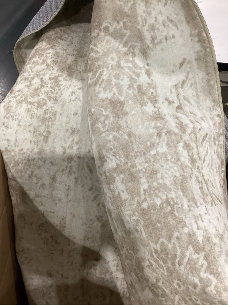 Condition photo showing Good Condition for Area Rug 8x10 Living Room Rug, Machine Washable Vintage Distressed Medallion Rug Non-Slip Soft Low Pile Large Indoor Rugs for Bedroom Kitchen Dining Room Office(Beige,8'x10') Beige 8' x 10' (Rectangular)