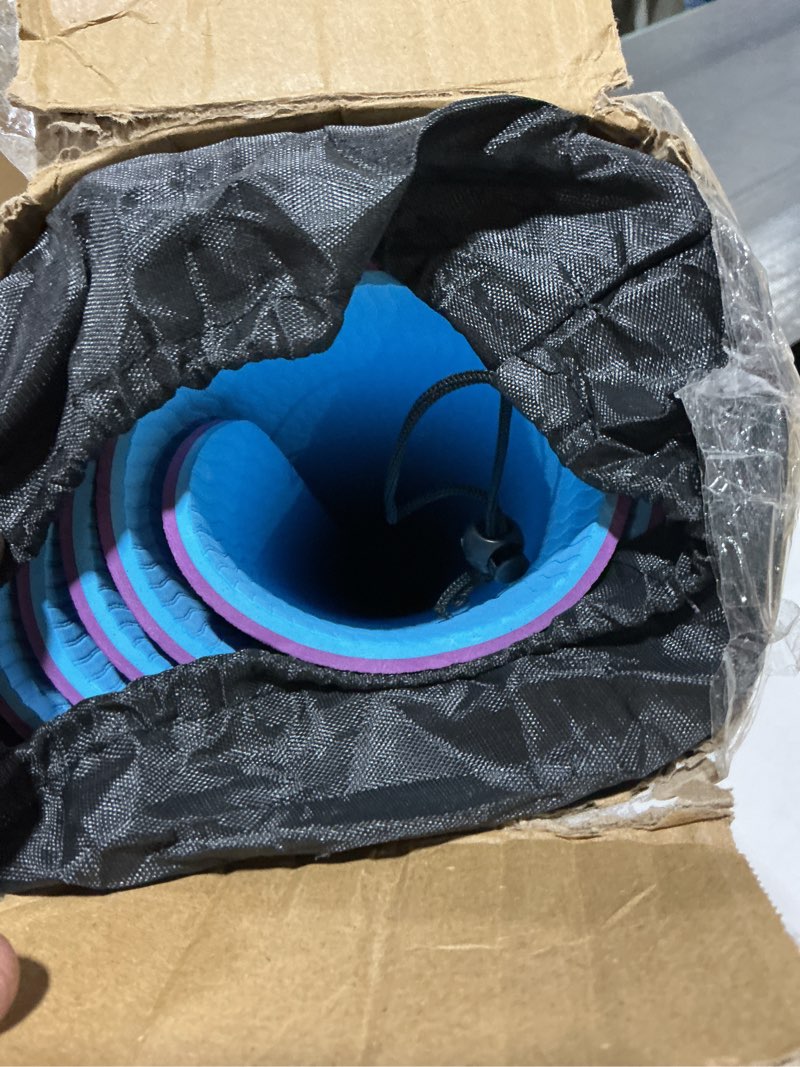 Condition photo showing Good Condition for Yoga Mat Non Slip, Eco Friendly Fitness Exercise Mat with Carrying Strap,Pro Yoga Mats for Women,Workout Mats for Home, Pilates and Floor Exercises Purple / Teal 0.24*24*72 Inches