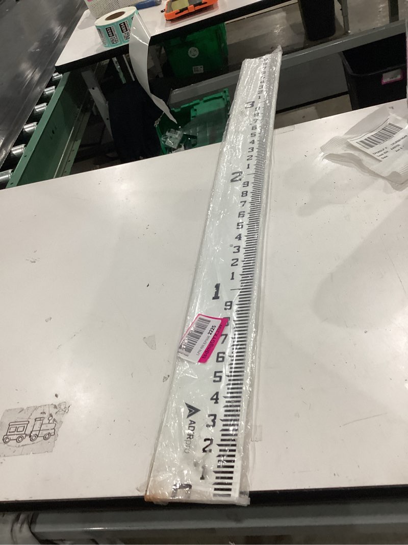 Condition photo showing As Is for adirpro 4" wide stream gauge - heavy duty staff gauge - all weather gauge - water depth gauge - flow meters (100ths/10ths/feet) (0-4') 4" wide, 0-4 ft (10ths)