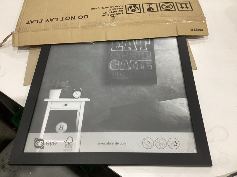 Condition photo showing Good Condition for ABYSTYLE GB eye 20.5x15 Frame, FSC Black Wood Poster Frame, scratch proof glazing, Horizontal and Vertical Wall Mounting Display- for Photo Gallery Home Room Office Decor