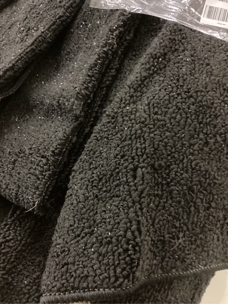 Condition photo showing As Is for Garland Rug Town Square Black 7'6" x 9'6" Non Slip Area Rug for Living Rooms & Hallways, Stylish & Durable for High-Traffic Areas Black 7'6" x 9'6" (Rectangular)