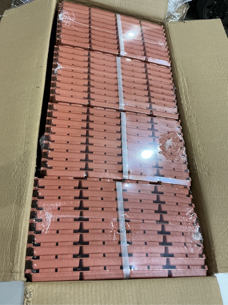 Condition photo showing New/Like New for goovilla plastic interlocking deck tiles, 27 pack balcony flooring, 12"x12" waterproof outdoor flooring all weather use, patio floor decking tiles for porch poolside backyard concrete, dark khaki 12"*12" khaki 27