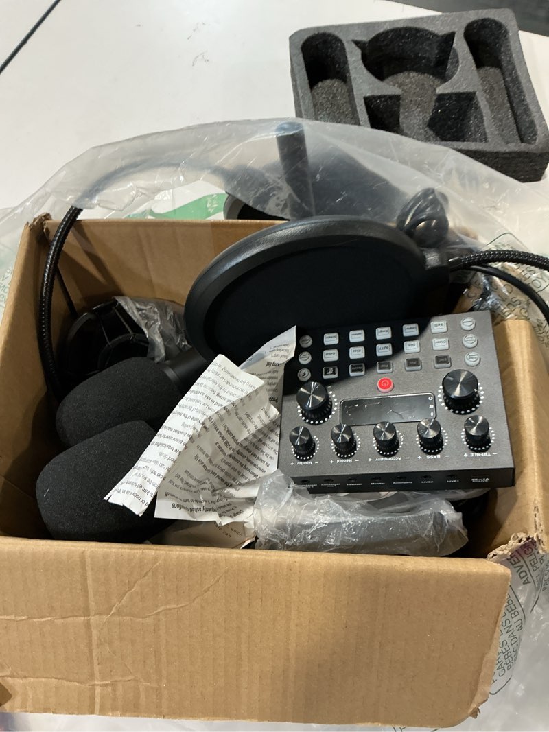 Condition photo showing Good Condition for v8s for 2, v8s voice changer with bm-800 podcast microphone bundle - studio condenser microphone perfect for podcasting, recording, singing, streaming and gaming