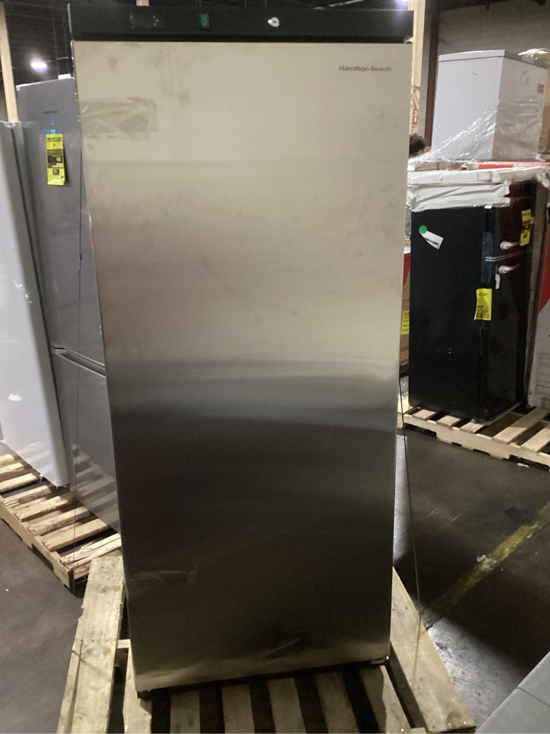 Condition photo showing Good Condition for Frigidaire Upright Freezer, 6.5 cu. ft., Deep Freeze, Vinyl Coated Metal with Wire Shelving, Compact for Kitchen, RV, Dorm, Cabin, and Trailer, Platinum Design Series, Silver - 21D x 23W x 56H 6.5 cu ft
