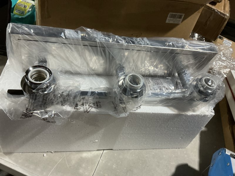 Condition photo showing Good Condition for 3 light modern bathroom light fixtures over mirror, chrome vanity lights for bathroom wall sconces with milky white glass shades, e26 socket (bulbs not included) chrome - milky white glass shades 3-lights