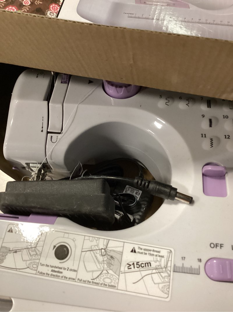 Condition photo showing Good Condition for sewing machine for beginners & kids, mini portable sewing machines with 12 built-in stitch patterns, 2-speed foot pedal, perfect for teaching daughter granddaughter to sew(27 pieces sewing kit & case)