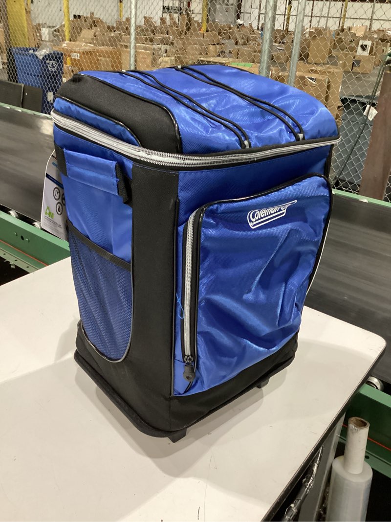 Condition photo showing New/Like New for coleman 42-can soft rolling cooler with wheels, leak-proof portable insulated chiller with 12+ hour ice retention, made with recycled materials