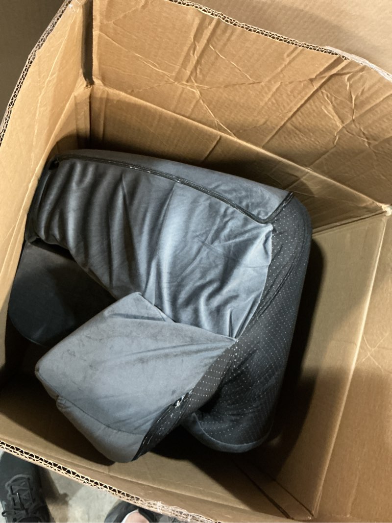 Condition photo showing As Is for reading pillow for sitting in bed adult, back pillow for bed sitting up, backrest pillow with arms, back support pillows for gaming lounging watching tv, medium 19" grey medium (5'3"-5'10") grey