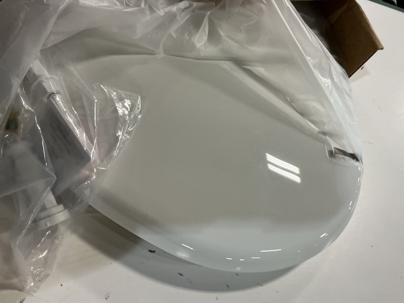 Condition photo showing Good Condition for little2big toilet seat with built-in toddler potty training seat, slow close, easy to install, made in usa, elongated, white