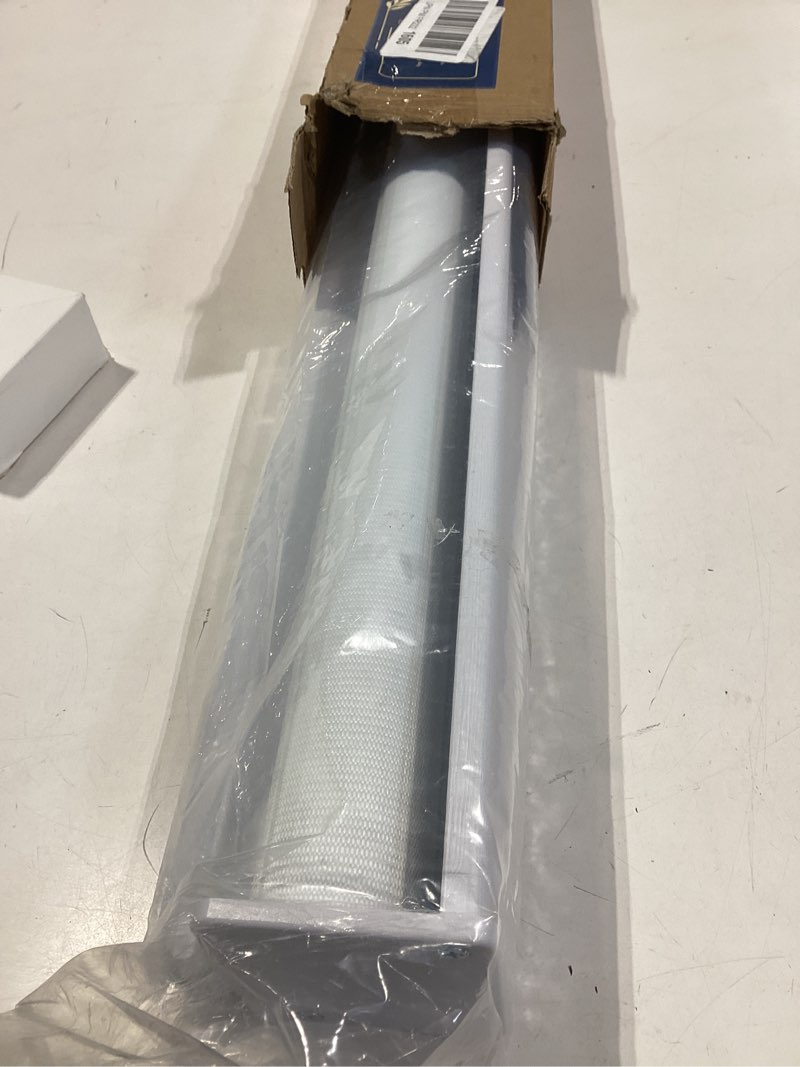 Condition photo showing Good Condition for Similar to Vinyl Mini Blinds 1-Inch Cordless Room Darkening Blind for Windows - Starting at $9.97 - (Over 1,400 Add'l Custom Sizes) Vinyl Blinds, Mini Blinds, Window Blinds Cordless, White - 23\"W x 72\"L
