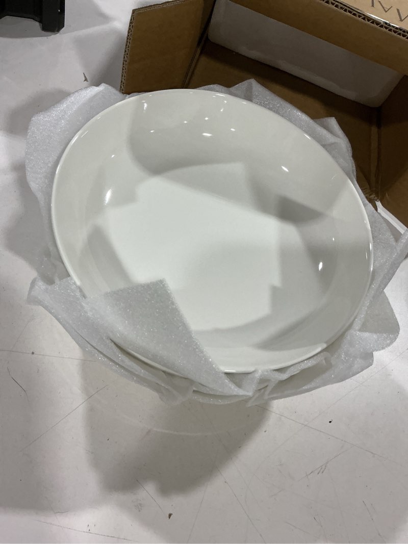 Condition photo showing Good Condition for malacasa 10" large pasta bowls, 56 oz white salad bowls soup bowls, porcelain serving bowls set of 4, large kitchen bowl plates pasta plates, microwave & dishwasher safe, series regular ivory white 56 oz (4 piece)