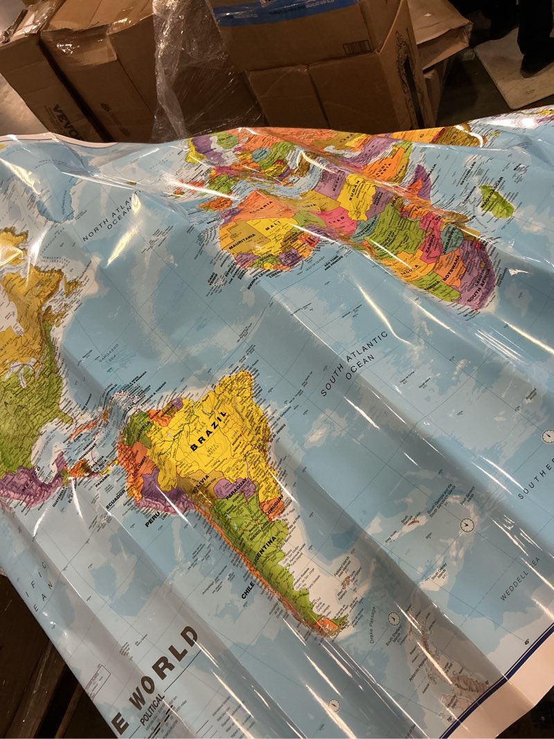 Condition photo showing Good Condition for maps international world wall map - map of the world poster - 23 x 33 - front lamination - updated 2025