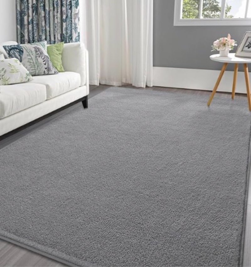pettop area rugs for bedroom living room, 6x9 dark grey thickened memory-foam indoor carpets, modern