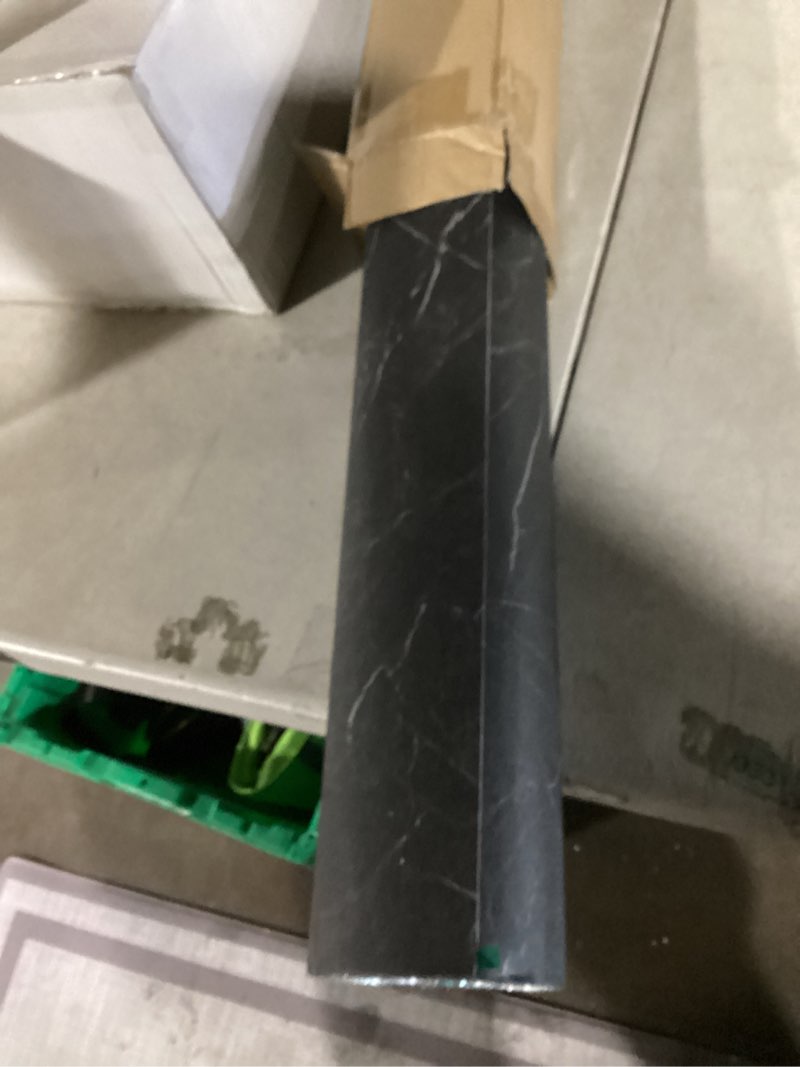 Condition photo showing Good Condition for oxdigi vinyl floor tiles peel and stick 23"x 196"/32 sq.ft, thicken self adhesive vinyl flooring roll marble pattern waterproof diy floor coverings for bathroom living room kitchen, black marble 23.6"wx 196"l (32 sq.ft) black marble