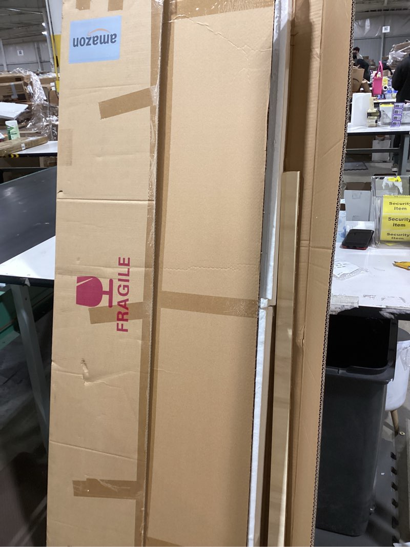 Condition photo showing Good Condition for similar  product not like stock photo or size and lenght similiar34\"x76\" full length mirror with stand, large rectangular floor mirror for bedroom, living room or closet, wall-mounted or freestanding, black aluminum alloy frame black 76\"l x 34\"w