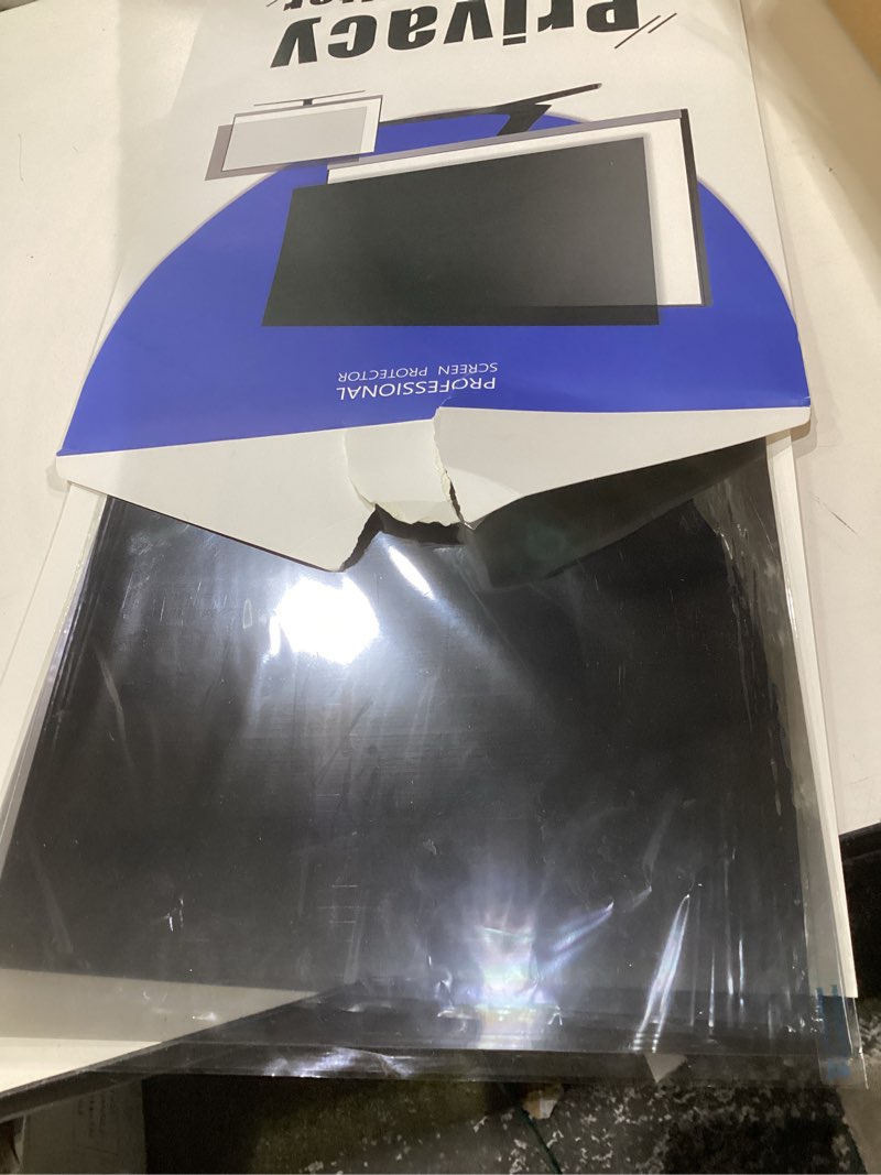 Condition photo showing As Is for [2-Pack] 24 Inch Privacy Screen for Computer Monitor 16:9 Aspect Ratio, Eye Protection Anti Blue Light Glare Shield, 24inch Removable Black Blackout Anti Spy Desktop Security Private Filter