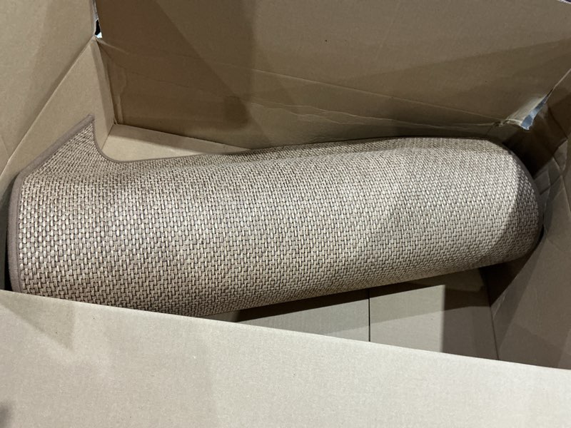 20ft natural jute hallway runner rug non skid washable, rubber backed long khaki indoor entryway run