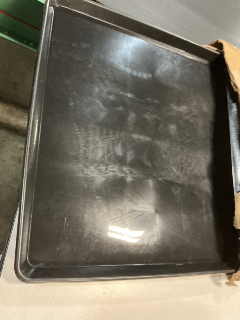 Condition photo showing Good Condition for 22'' x 21''large drip tray, mini fridge drip pan, portable ac drip pan, under washer pan, dishwasher pan, oil drain pans for changing oil (1 pcs)