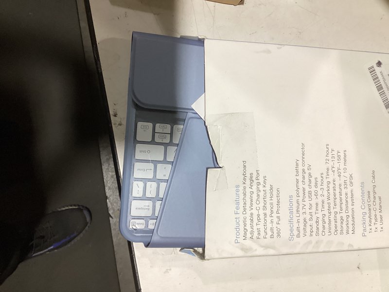 Condition photo showing Good Condition for Harvopu for iPad 10th/11th Generation A16 Case with Keyboard, 360 Rotation Detachable Cover with Pencil Holder, Multi-Touch Trackpad, 7 Colors Backlit Keyboard for iPad (A16)/10th Gen (Blue)