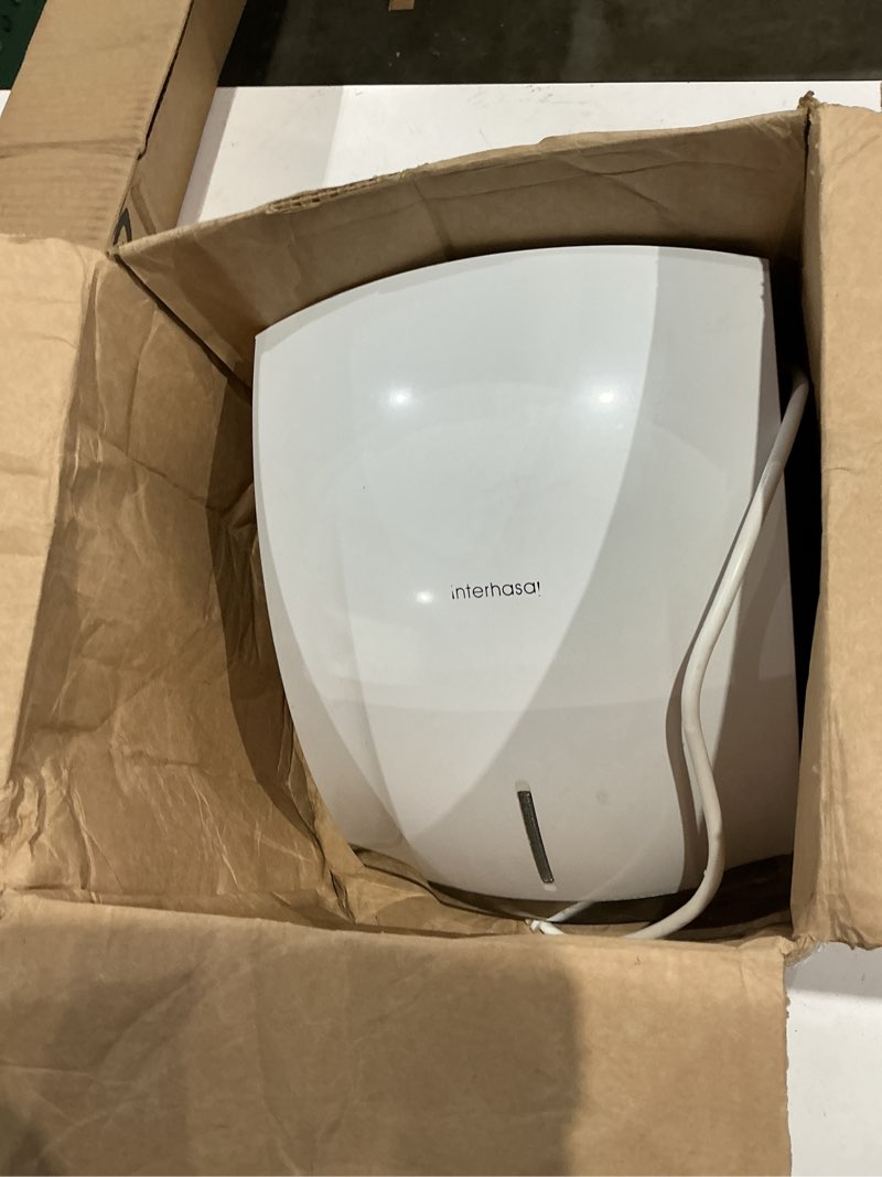 Condition photo showing As Is for 1800w high-speed hand dryer, automatic hot & cold airflow, wall mounted, compact commercial hand dryer for home, industry, bathroom - 110v, white, abs