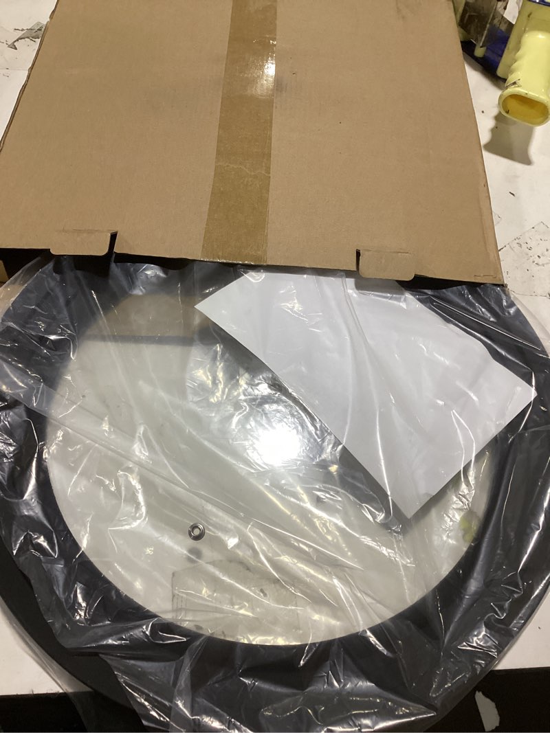 Condition photo showing As Is for 13-14-15 in universal lid for oversized pots, pans and skillets, extra large pot lid tempered glass lid with heat-resistant silicone edge, cookware lids, replacement frying pan cover, black