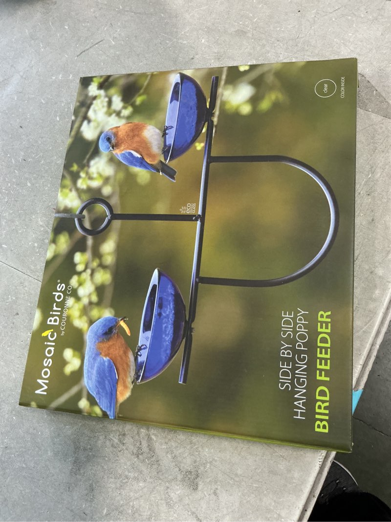 Condition photo showing New/Like New for Mosaic Birds Side by Side Poppy Feeder  M432-200-00  Clear  1 Piece