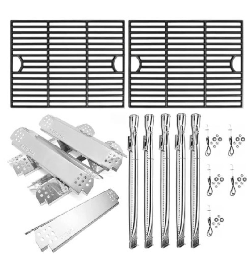 hisencn 304 stainless steel grill parts for home depot nexgrill 720-0830h, 5 burner 720-0888 720-0888n 720-0888s gas grill, grill burner, heat plate, cooking grates parts, 13 x 17
