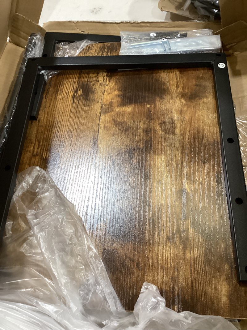 Condition photo showing Good Condition for garden 4 you shoe rack for closet narrow 3 tiers, small shoe rack with brown wooden tabletop, adjustable metal shoe shelf for closet entryway hallway living room brown 3-tiers