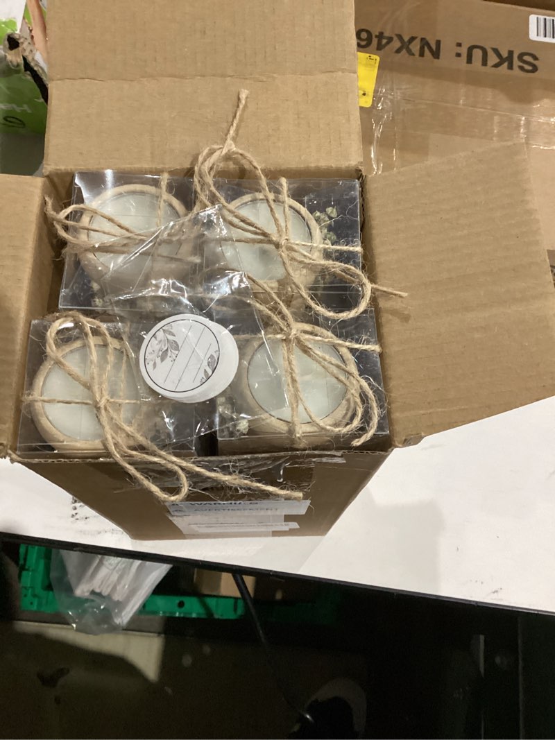 Condition photo showing New/Like New for MTLEE 16 Pack Wooden Tealight Candle Holders Kit Guest Gifts for Wedding Baby Shower Baptism Christening Housewarming Party Handmade Thank You Candle with Card Box Rope(Boho)