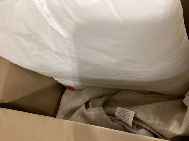 Condition photo showing As Is for aaaaacessories outdoor seat cushions for chairs, fade-resistant, waterproof patio furniture replacement cushions, 24" x 24" x 5" + 24" x 19", creamy white creamy white 24"x24"x5" / 24"x19"