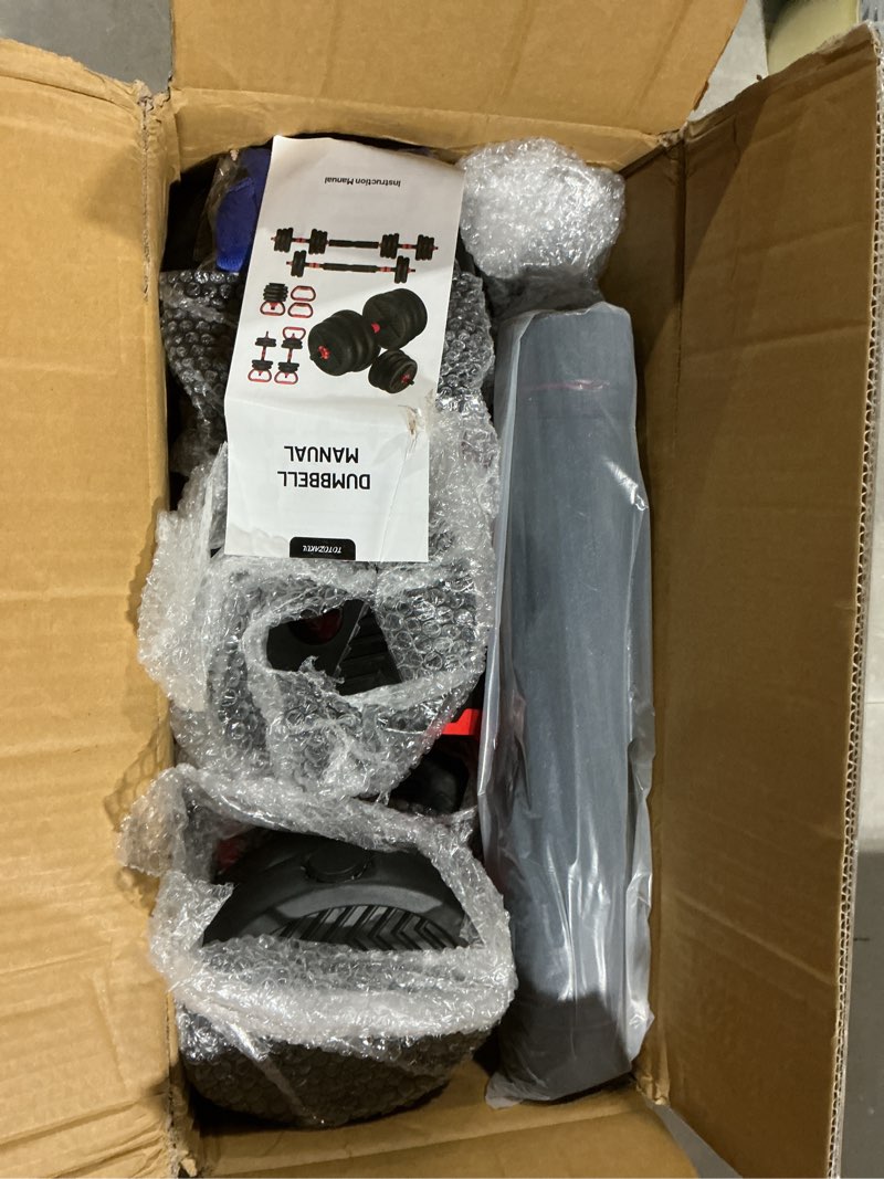 Condition photo showing Good Condition for adjustable dumbbell, 20/30/40/60/80lbs dumbbells set, 4-in-1 free weights for women/men workout equipment used as barbell/kettlebells/push up stand for home gym upgrade 20lbs (10lbs*2)