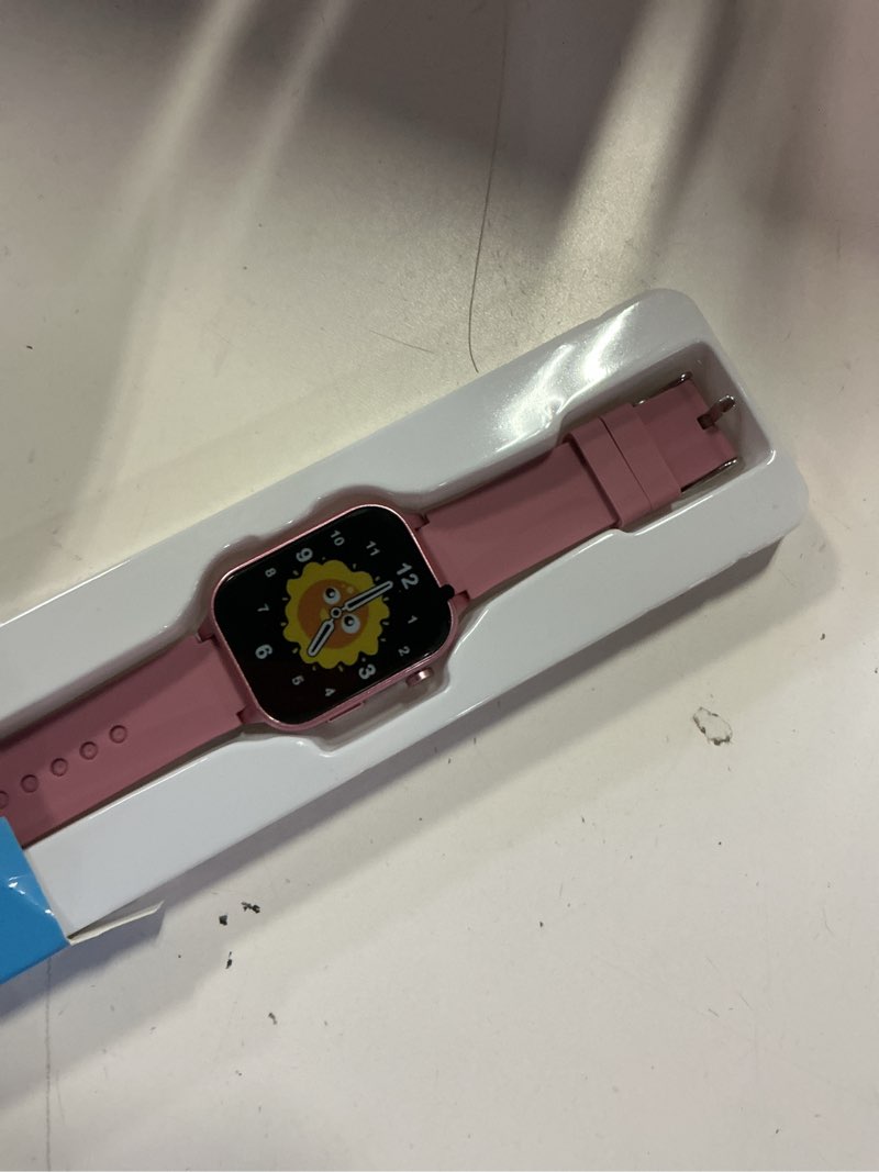 Condition photo showing New/Like New for kids smart watch gift for girls age 5-12, 39 games hd touch screen watches with video camera music player pedometer flashlight 12/24 hr educational toys birthday gifts for girls ages 7 8 9 10 pink