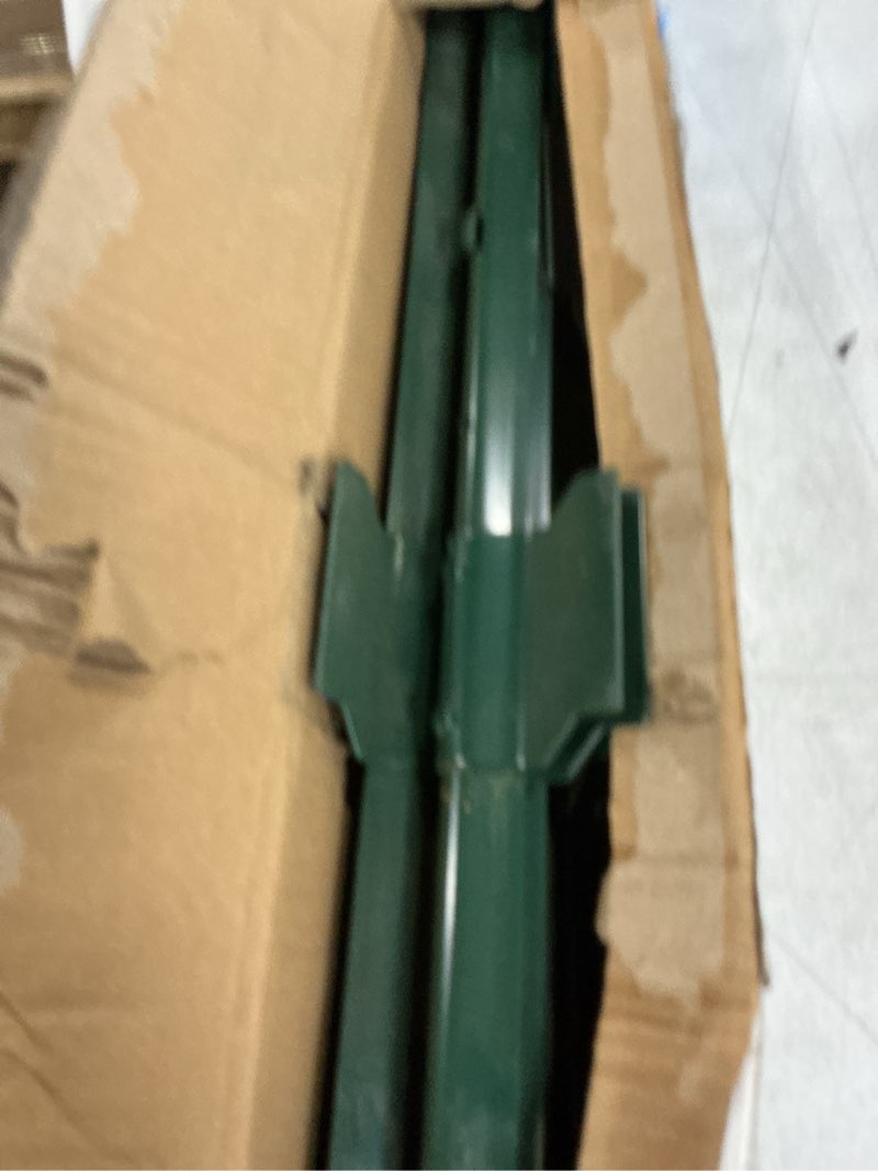 Condition photo showing As Is for 10 pack garden fence post, 4 feet heavy duty metal u-post for wire fence, no dig garden fence stakes for temporary fencing, electric fence wire, corner anchor, and more-green 4ft-10pcs green