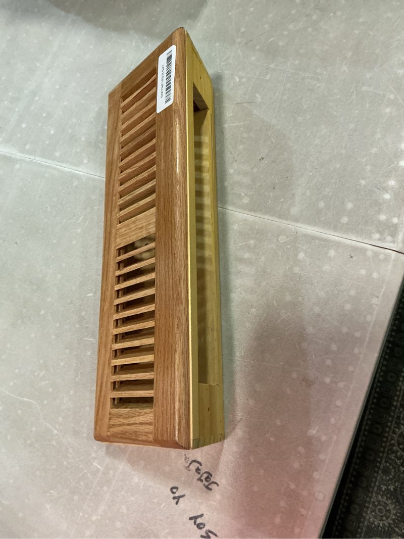 Condition photo showing Good Condition for red oak baseboard floor register 15 inch wooden baseboard supply vent baseboard diffuser pre finished - 15.6 x 4.6 x 3.6 inch