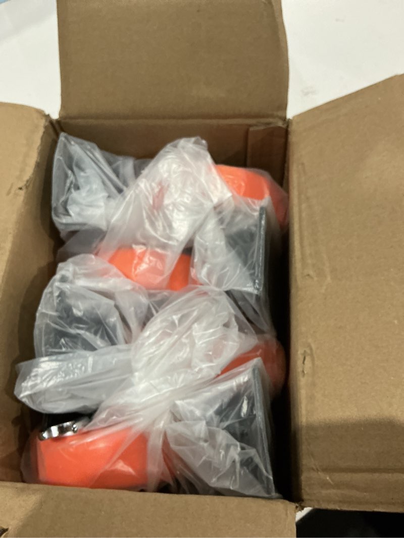 Condition photo showing Good Condition for qncz caster wheels, 5 inch heavy duty casters set of 4, silent industrial casters load 2600lbs, swivel casters for furniture, workbench and cart wheels 5'' orange