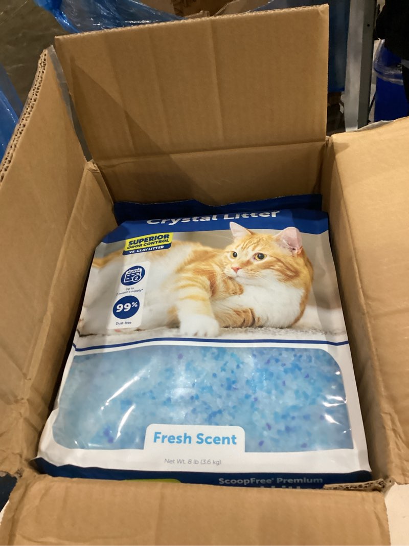 Condition photo showing New/Like New for 3 pack petsafe scoopfree premium crystal cat litter - ultra-absorbent silica universal litterbox crystals - non-clumping odor control - fresh scent - 8 lb bag fresh 1-pack (8 lb bag)