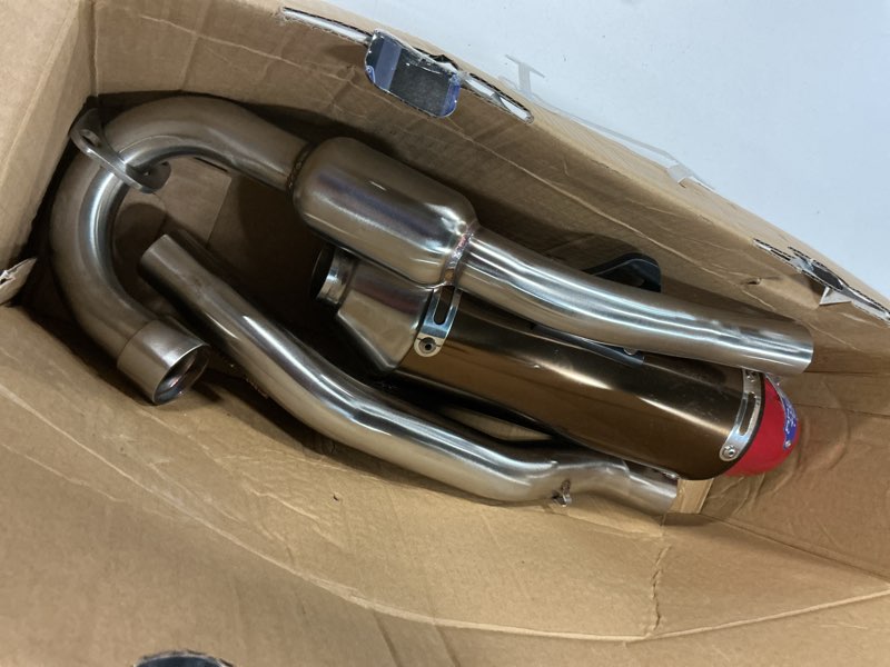 Condition photo showing Good Condition for JFG RACING Dirt Bike Slip On Exhaust,Motorcycle Muffler Pipe Full Kit for CRF150F CRF230F 2003-2017/TAO TAO TBR7/HAWK 250-Red