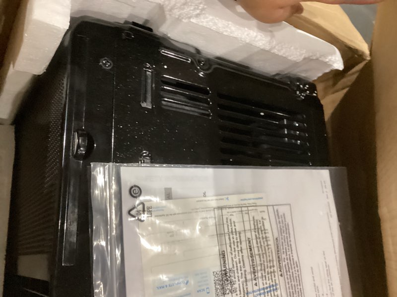 Condition photo showing As Is for GE Window Air Conditioner Unit, 5,000 BTU for Small Rooms up to 150 sq ft. with Manual Adjustable Fan and Cooling Settings, Perfect for Bedroom or Living Room, Easy Install Kit Included, Black 5,000 BTU Mechanical Controls Black