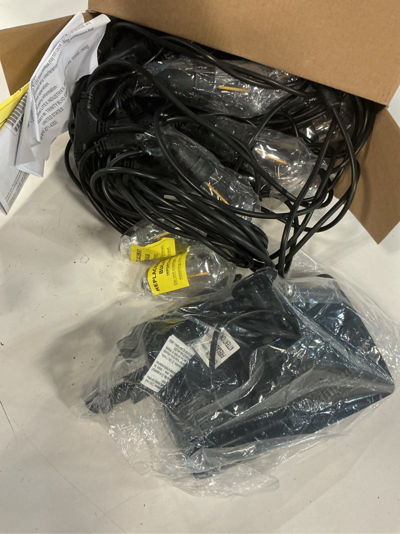 Condition photo showing Good Condition for harbor breeze 48-ft solar black indoor/outdoor string light with 20 white -light led edison bulbs