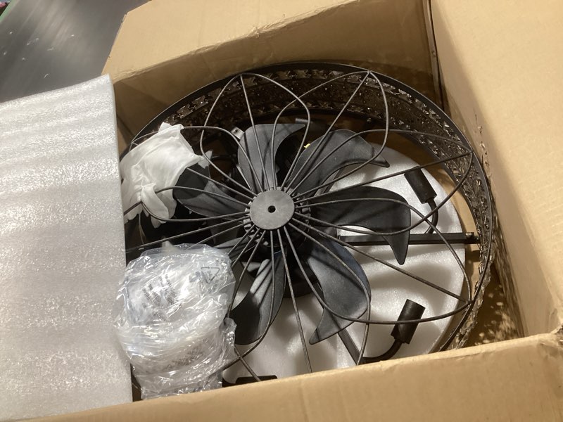 Condition photo showing Good Condition for 42" retractable ceiling fans with lights and remote, modern industrial crystal chandelier ceiling fan fandelier ceiling fan with light for bedroom living room dining room,3 abs blades, 6 speed rope