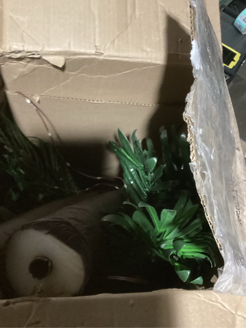 Condition photo showing Good Condition for 7ft Lighted Palm Tree 208 LED Lights with Glowing Coconuts - Dimmable, UL Certified, Waterproof - Ideal for Indoor and Outdoor Decoration