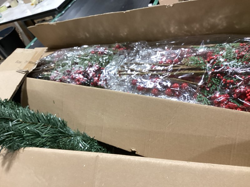 Condition photo showing Good Condition for KI Store 7ft Christmas Tree with Decorations and Lights Classic All-in-ONE Completed Christmas Tree Set Including 7ft Artificial Xmas Tree, Ornaments, USB LED String Lights with Remote and Timer Woodland