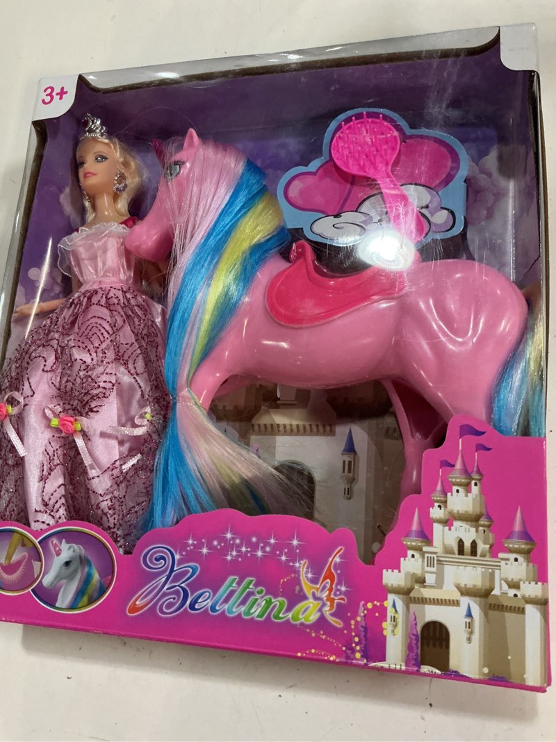 Condition photo showing New/Like New for bettina unicorn princess dolls set, magical light unicorn toys for girls, horse toys with mane and tail, princess toy, unicorn gifts for girls kids aged 3 4 5 6 7 8