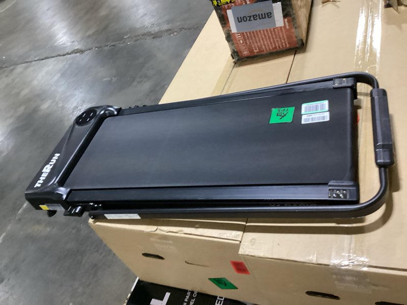 Condition photo showing As Is for THERUN Walking Pad, 2 in 1 Foldable Treadmills for Home, 2.5HP Under Desk with Handle Bar, 16" Widened Running Belt, with Remote Control Carbon Black