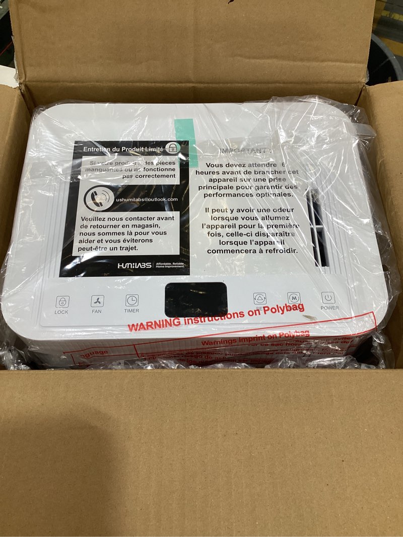 Condition photo showing Good Condition for freaire 2500sq.ft dehumidifier, 34pint dehumidifiers for home, quiet dehumidifier for basement, bedroom, bathroom, with 6.56ft drain hose, 0.66gal water tank, 3-color humidity light lunarwhite