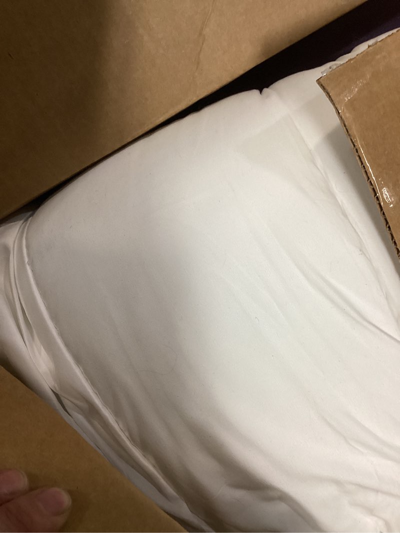 Condition photo showing As Is for bdeus dual layer 5 inch memory foam mattress topper queen size, 2 inch gel memory foam plus 3 inch 1450 gsm down alternative quilted pillow top mattress pad cover,white white queen