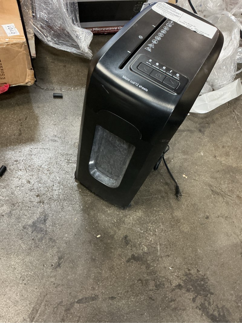 Condition photo showing As Is for member's mark 12-sheet micro-cut shredder, model - c249-a